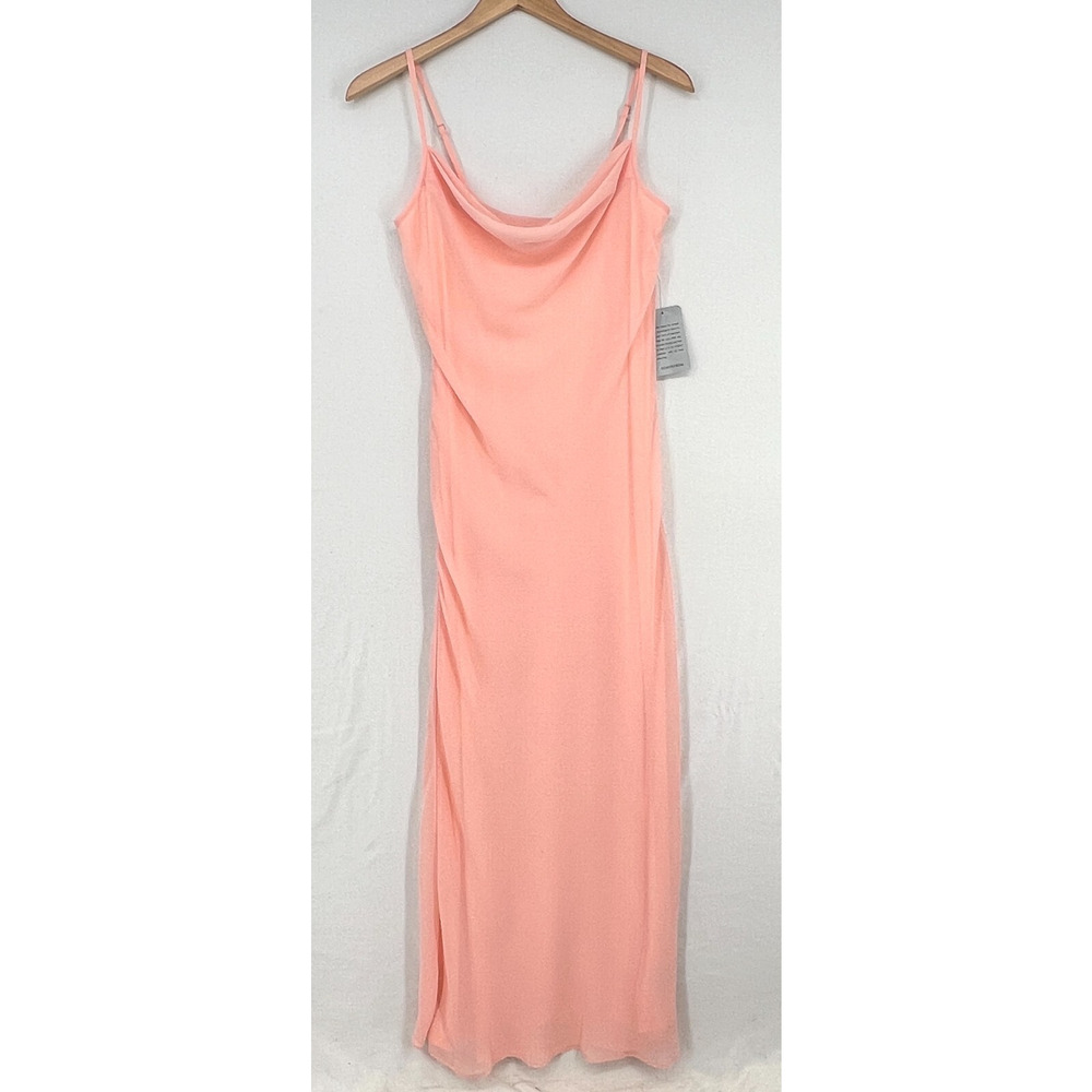 NWT Tash And Sophie Baby Pink Cowl Maxi Formal Dress Wedding Prom Womens Size Sm